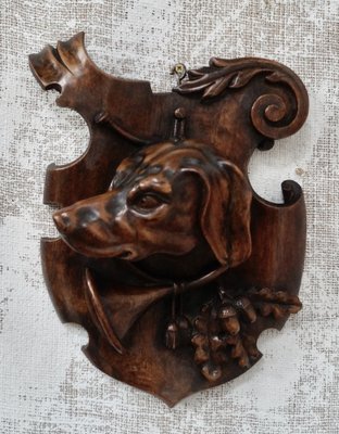 Antique Black Forest Trophy Wall Plaques, 1800s, Set of 2 for sale