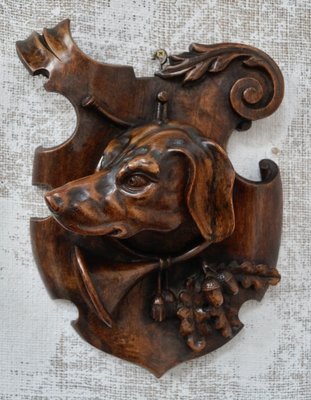Antique Black Forest Trophy Wall Plaques, 1800s, Set of 2 for sale