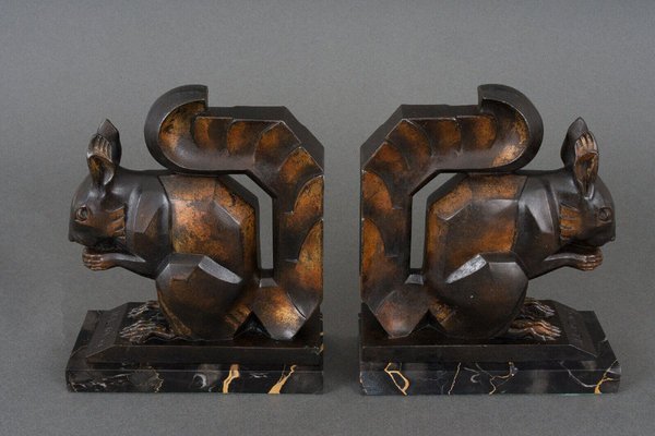 Art Deco Max Squirrels Verrier, sale Pamono Set for Bookends of 2 by 1930s, Le at