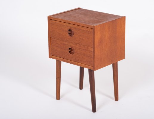 Danish Nightstand with 2 Drawers in Teak 1960s for sale at Pamono