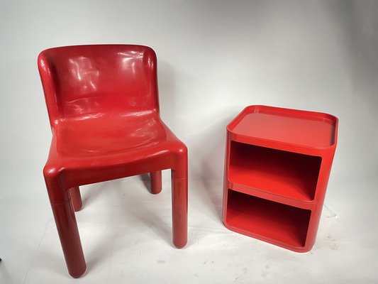 ヴィンテージ　Kartell 赤いトレー 8490 Made in Italy Italian Chair by Carlo Bartoli for Kartell, 1980s for sale at Pamono