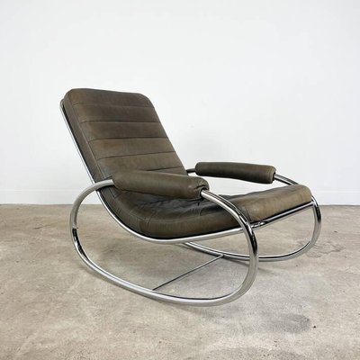 Vintage leather cheap rocking chair