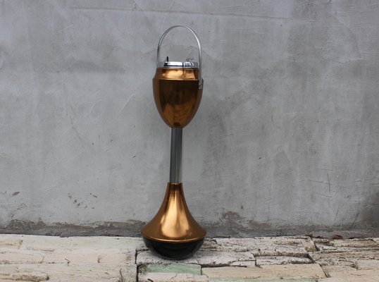 Mid-Century Floor Stand Ashtray in Chrome and Massive Metal
