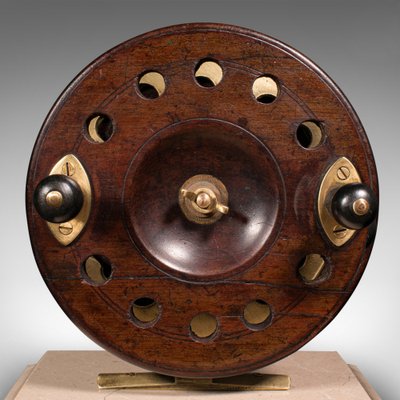 Moulinet De Pêche Vintage En Laiton - Angleterre Années 1890 - Pour Collectionneurs
