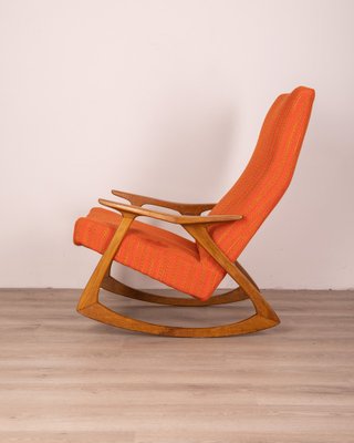 Vintage Danish Rocking Chair in Orange 1960s