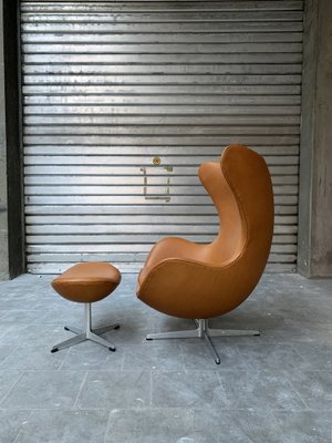 Set of Egg Chair and Ottoman by Arne Jacobsen for Fritz Hansen, 1960s