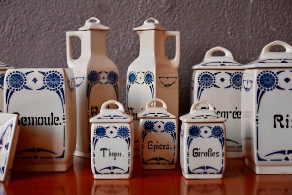 Vintage Spice Jars From Knabstrup Ceramic With a Teak Lid. Handpainted Jars  Scandinavia Retro Style Pernille Series 