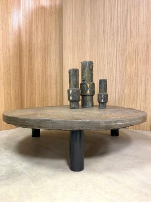 span Ongepast Absoluut Vintage Brutalist Design Slate Stone Coffee Table Salontafel, 1960s for  sale at Pamono