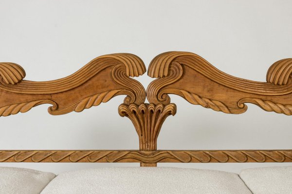 Carved Wooden Sofa by Knut Fjaestad 1936