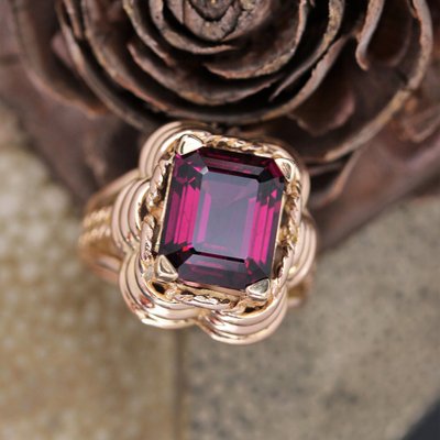 Rhodolite rose gold ring discount