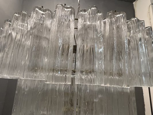 Grand Lustre Tubulaire Mid-Century en Verre de Murano en vente sur