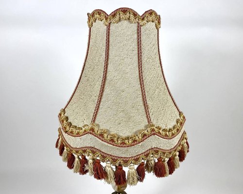 Lampe Vintage Années 1960, Pieds Bronze Et Abat-jour Ambré - Made In France