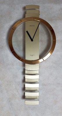 Vintage Seiko Swinging Wall Clock, Japan, 1980s for sale at Pamono