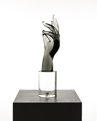 Glass Hand Sculpture by Livio Seguso, 1970s for sale at Pamono