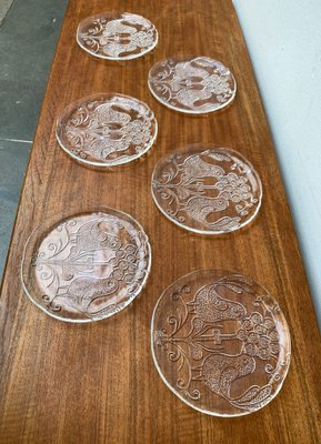Mid-Century Swedish Glass Plates from Kosta Boda, 1960s, Set of 6