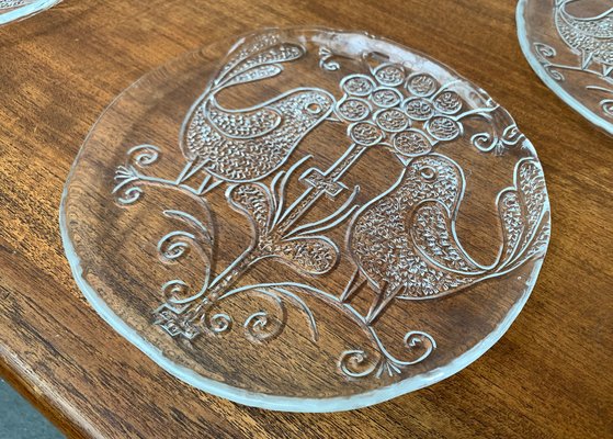 Mid-Century Swedish Glass Plates from Kosta Boda, 1960s, Set of 6