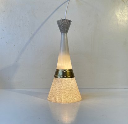 Mid-Century Italian Glass Brass Pendant Light attributed to