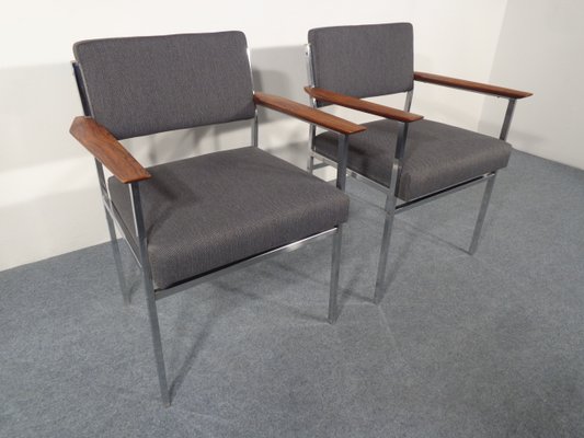Set of Vintage Square Tubular Steel Armchairs for sale at Pamono