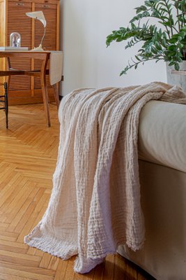Überwurfdecke aus Leinen mit Quasten von Once Milano bei Pamono kaufen