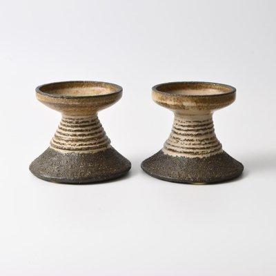 Dänische Keramik Kerzenhalter von Lovemose, 1960er, 2er Set