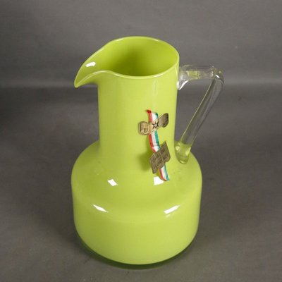 Vintage Italian Handmade Green Glass Vase With Handle 1950s For At Pamono - Handled Glass Jug Vase Vintage Italian Handmade Green Glass Vase With Handle 1950s For At Pamono - Handled Glass Jug Vase