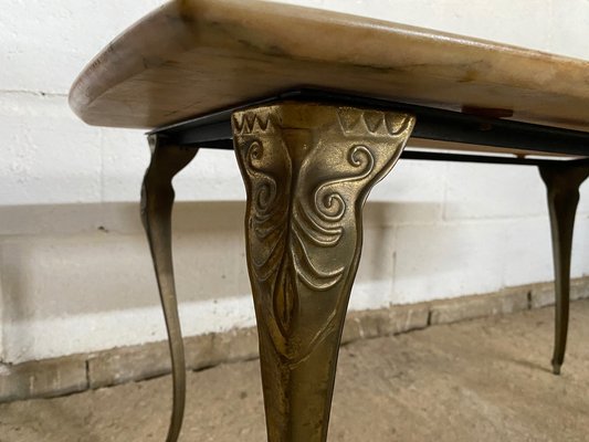 Vintage Brass Marble Coffee Table 1950s for sale at Pamono