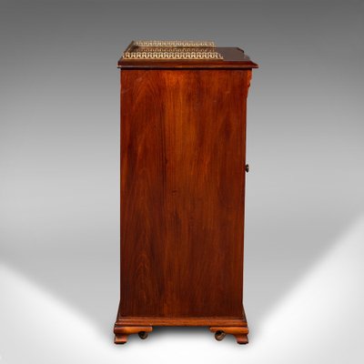 Antique English Edwardian Music Cabinet in Walnut and Glass, 1890s