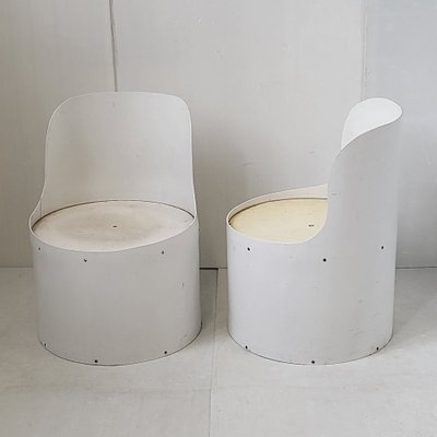 Space Age Tomotom Chairs in Cardboard Tube by Bernard Holdaway 1970s Set of 2
