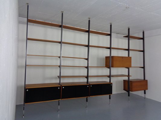 Overdreven genetisk udredning Large CSS Teak & Aluminium Wall Unit by George Nelson for Herman Miller, Usa,  1950s, 1960s, Set of 29 for sale at Pamono