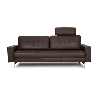 Vida 3 Seater Leather Sofa in Brown by Rolf Benz