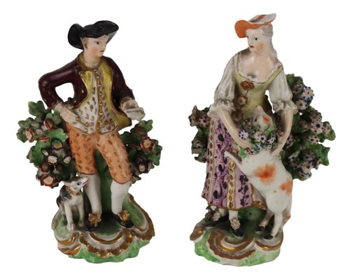 Vintage Figuren aus Porzellan, 2er Set