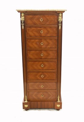 French Empire Tall Boy Chest of Drawers