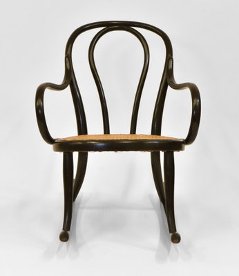 Bentwood Ebonised Rocking Chair from Thonet, 1890s for sale at Pamono