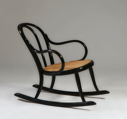 Bentwood Ebonised Rocking Chair from Thonet 1890s for sale at Pamono