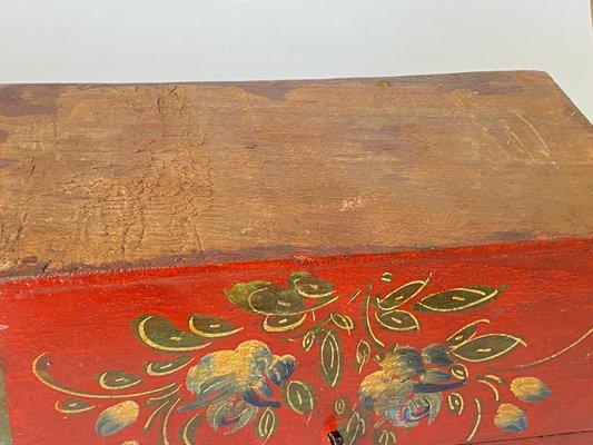Boîte à Bijoux En Bois Vintage Avec Dessins De Sabot - Ancienne - Occasion