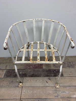 Lot 4 chaises jardin métal fer forgé anthracite - GUERMANTES de MYLIA