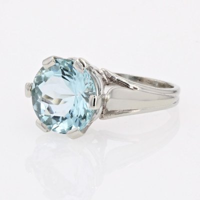 Bague En Or 18 Carats - Substance Blanche Animale (ivoire) - Taille 54 - 5,30 G - Occasion