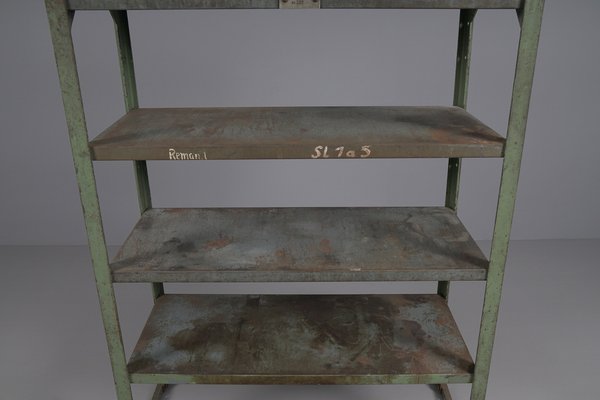 Industrial Art Deco Metal Shelf, 1950s for sale at Pamono