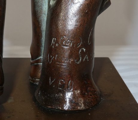 Statue En Bronze Artémis (Diane De Gabies) - XIXe Siècle, Sur Socle - Mythologie