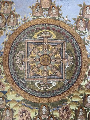 Tanka Peint Sur Toile – Art Bouddhique – Signé – Origine Asie