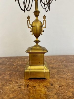 Candelabre Antique En Laiton Doré Avec Putto Ailé - Vintage Début 1900 - Pièce De Collection - Déco Ancienne