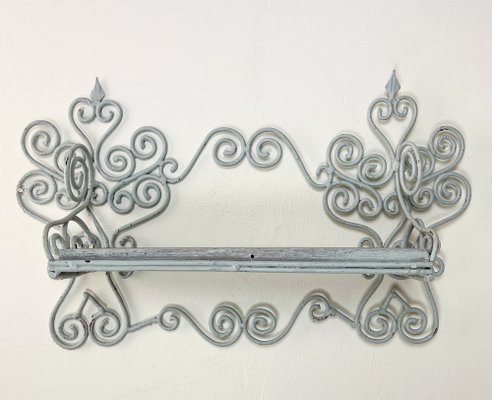 Wrought Iron French Wall Shelf for Kitchen or Bathroom, 1950s for