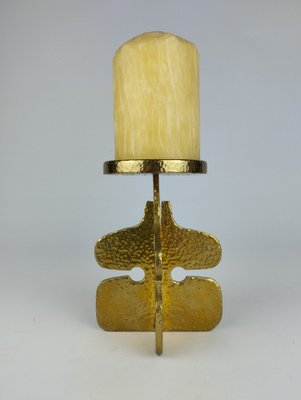 Brutalist Brass Candleholder in the style of Giuseppe Gallo, 1970s