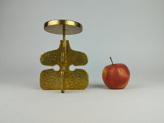 Brutalist Brass Candleholder in the style of Giuseppe Gallo, 1970s