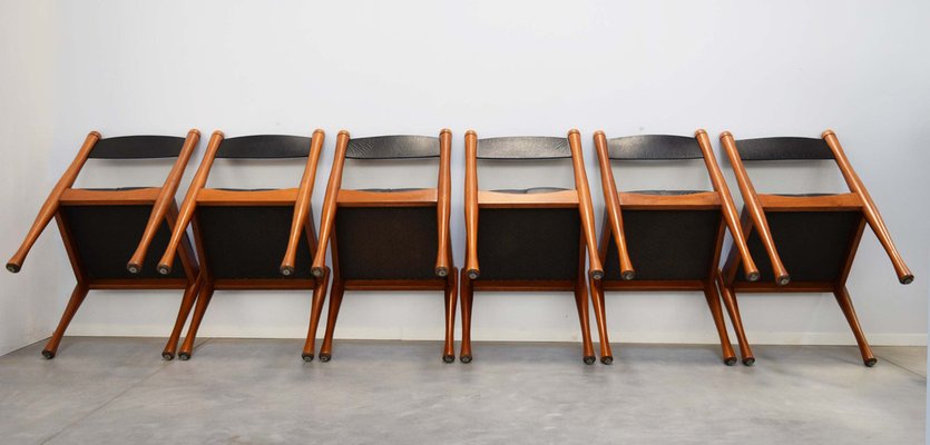 Silvio Coppola チェア　イタリア Silvio Coppola for Bernini Dining Chairs in Brown Leather