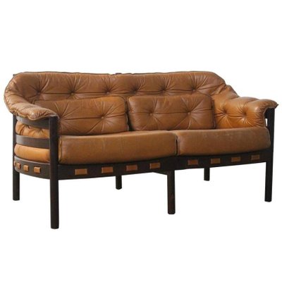 Mid Century Camel Leather Two Seater Sofa By Arne Norell For Coja Mid Century Camel Leather Two Seater Sofa By Arne Norell For Coja 1