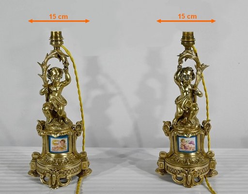 Napoleon III Golden Bronze Torch Bones, Set of for sale at Pamono