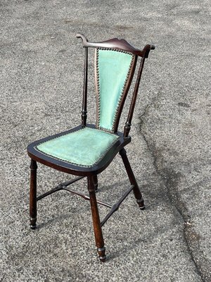 Vintage Brown & Turquoise Side Chair for sale at Pamono