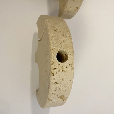 WORHE Set Di 2 Portacandele In Vera Pietra Di Travertino Naturale, Fatti A Mano, Per Candele Coniche E A Pilastro, Decorazione Da Tavolo Vintage Per Matrimoni E Casa - 3