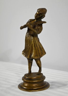 Taburete pequeño cuadrado de madera dorada, de finales del siglo XIX en  venta en Pamono